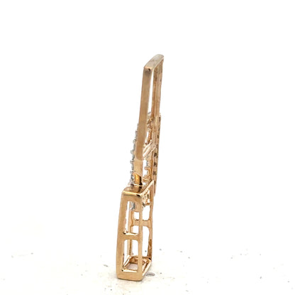 9ct yellow gold diamond pendant weighing 1.8g, featuring a sparkling diamond, designed for elegant jewelry.