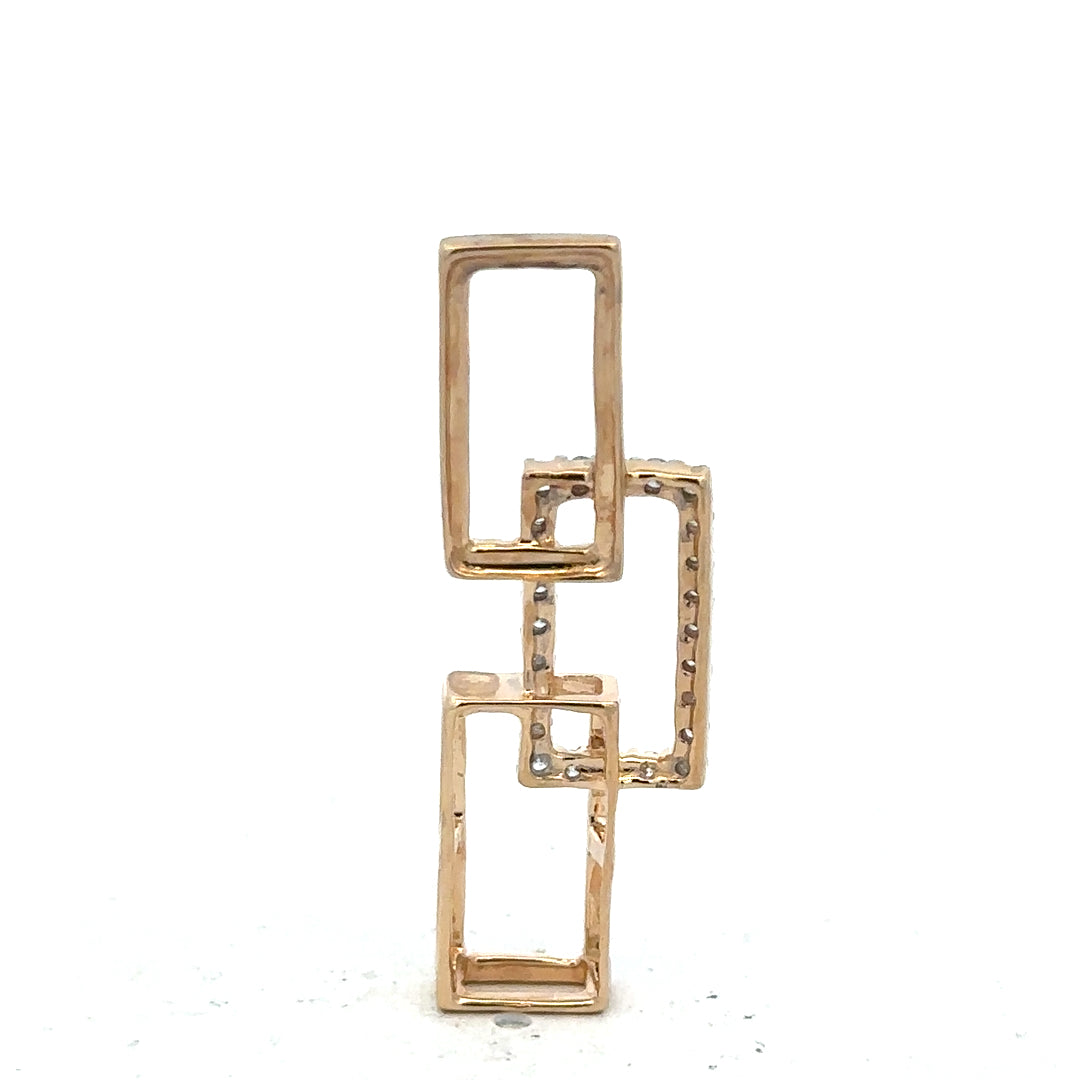 9ct yellow gold diamond pendant, unbranded, weighing 1.8g, showcasing a sparkling diamond design in a close-up image.