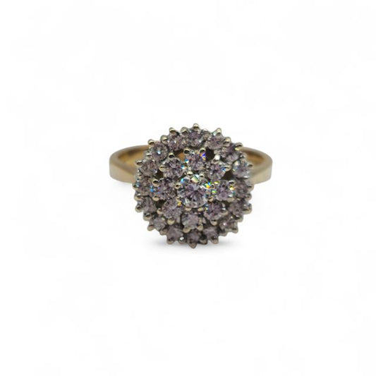 9ct yellow gold diamond ring featuring a central diamond, unbranded, with a sleek, elegant design perfect for special occasions.