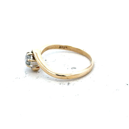 9ct yellow gold diamond ring with a size I 1/2, featuring a delicate design and 1.6g weight, unbranded jewelry.