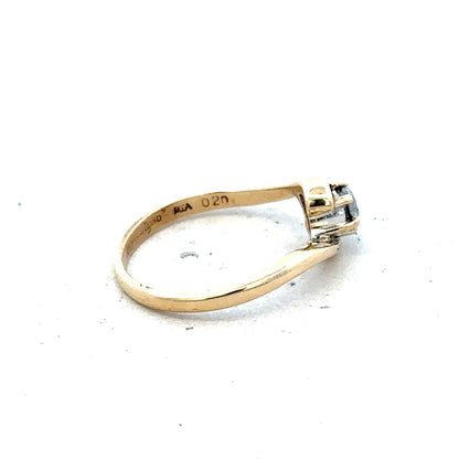 9ct yellow gold diamond ring in size I 1/2, featuring a sparkling diamond and a delicate band, weighs 1.6 grams.