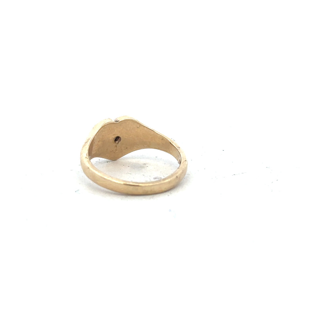 9ct yellow gold diamond ring in size J with sparkling diamonds, showcasing a classic and elegant jewelry design.