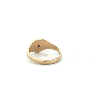 9ct yellow gold diamond ring in size J with sparkling diamonds, showcasing a classic and elegant jewelry design.