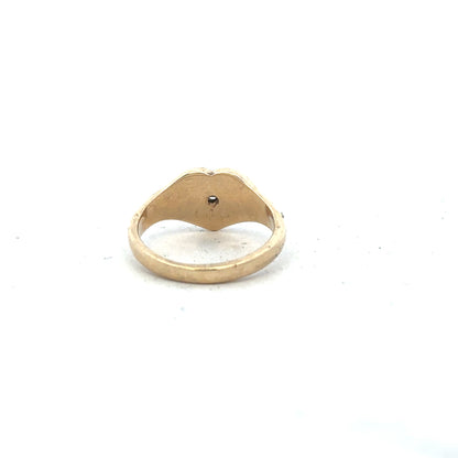 9ct yellow gold diamond ring in size J with sparkling diamonds, showcasing elegant craftsmanship and classic jewelry design.