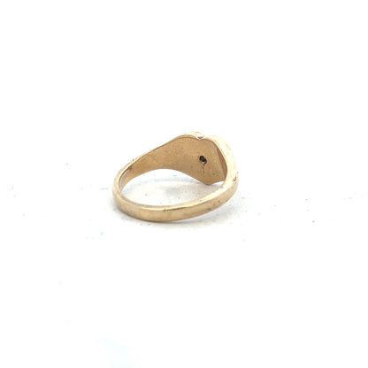 9ct yellow gold diamond ring in size J with sparkling diamonds, showcasing elegant craftsmanship and a classic design.