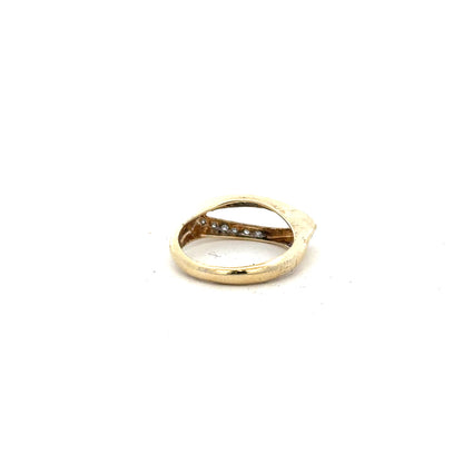 9ct yellow gold diamond ring in size J with a sparkling diamond, featuring a sleek and elegant design.