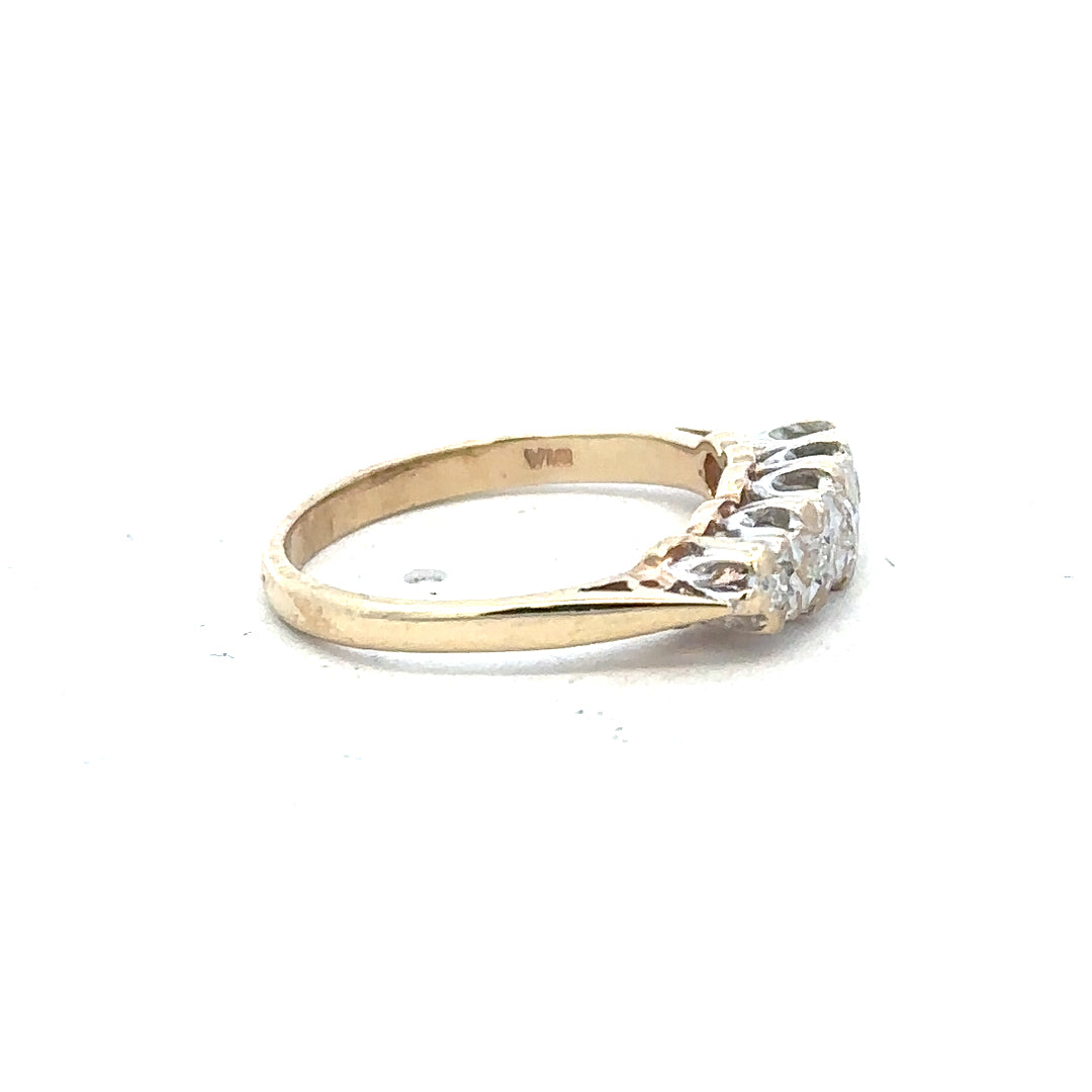 9ct yellow gold diamond ring in size J, featuring a sparkling diamond setting on an elegant band.