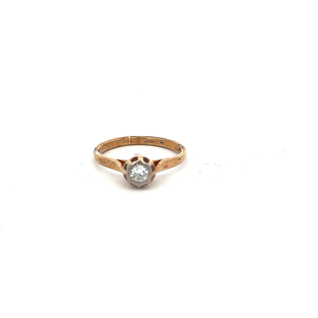 9ct yellow gold diamond ring in size K with sparkling diamonds, unbranded jewelry showcasing elegant craftsmanship.