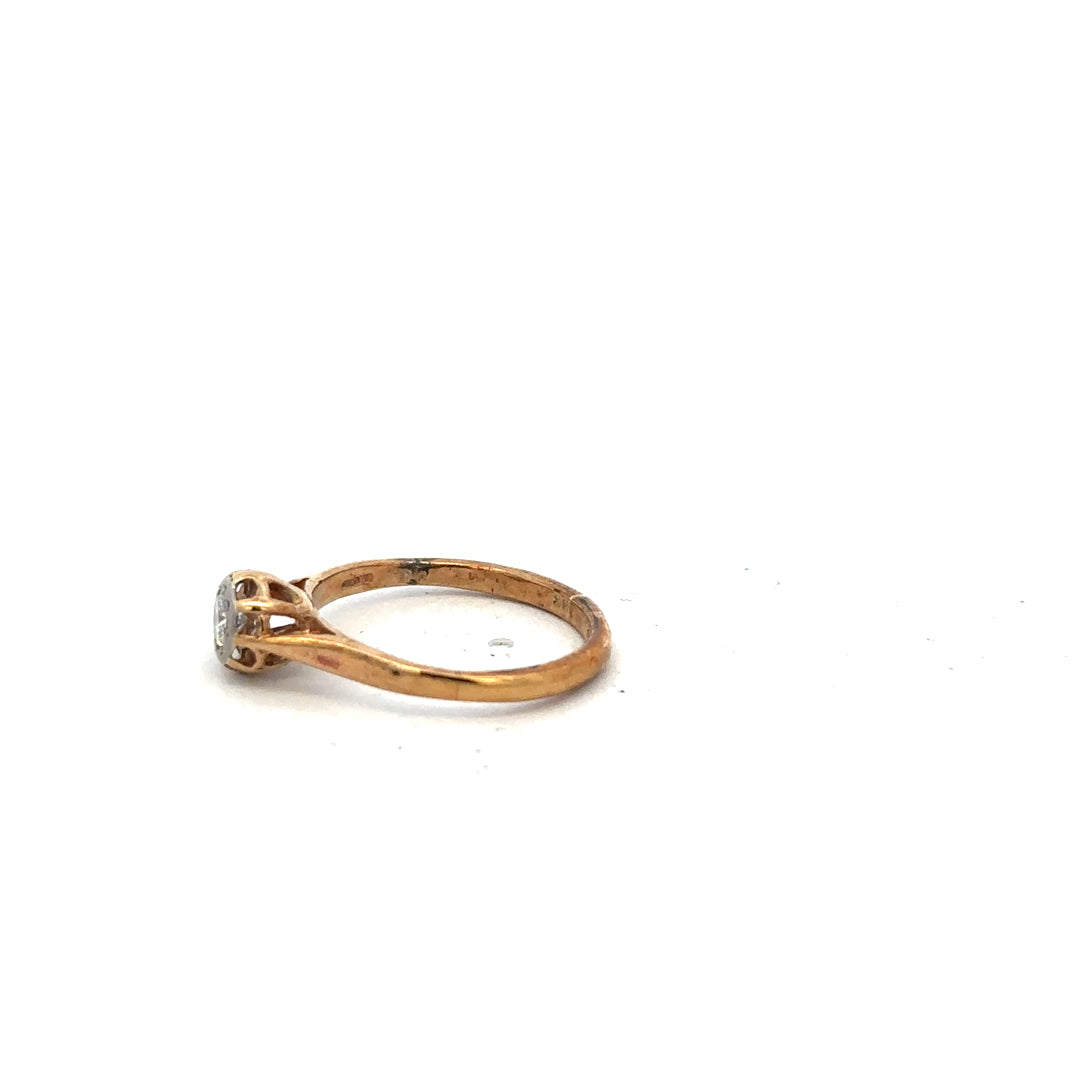 9ct yellow gold diamond ring in size K, featuring a sparkling diamond set in a classic gold band.