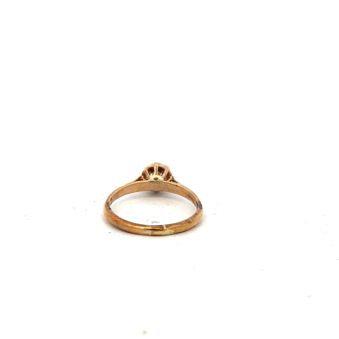 9ct yellow gold diamond ring in size K with sparkling diamonds, unbranded, showcasing a close-up of the elegant jewelry piece.