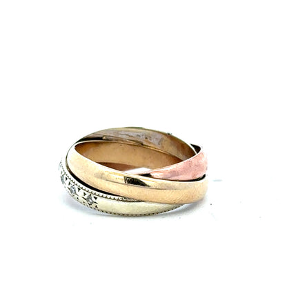 9ct yellow gold diamond ring in size K, featuring a sparkling diamond setting and a classic design.