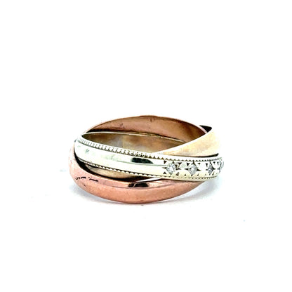 9ct yellow gold diamond ring in size K featuring a sparkling diamond setting, unbranded jewelry piece.