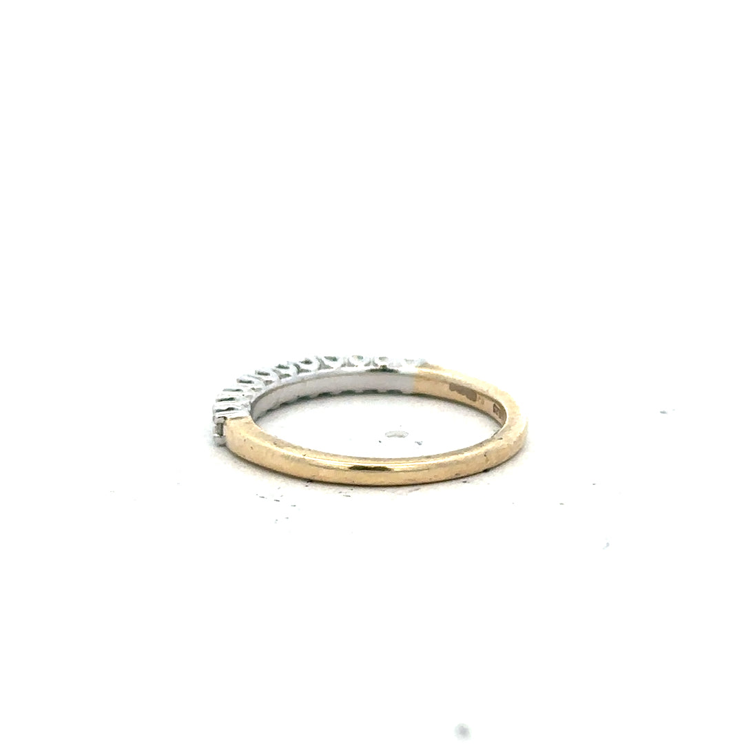 9ct yellow gold diamond ring in size K with a sparkling diamond setting, unbranded, showcasing the elegant jewelry design.
