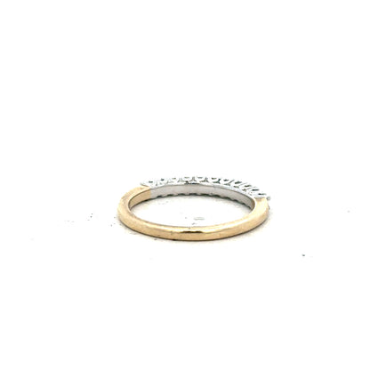9ct yellow gold diamond ring in size K with sparkling diamonds, unbranded jewelry piece.