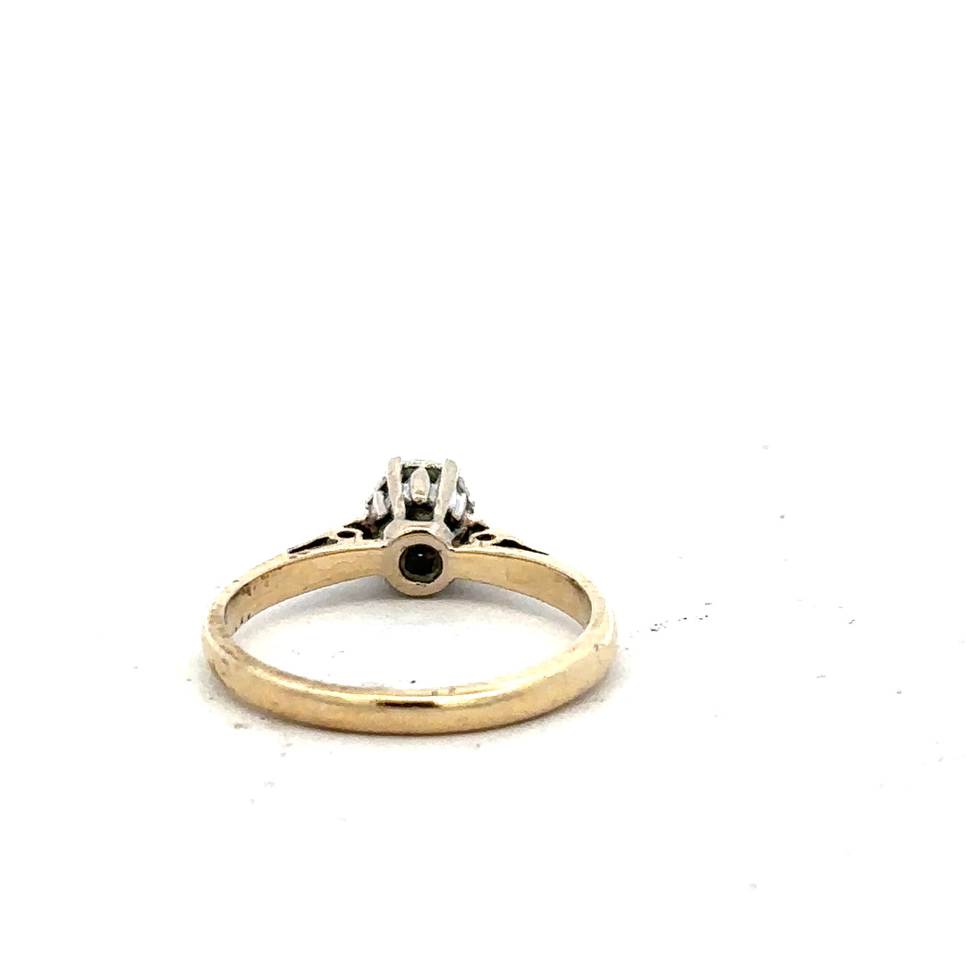 9ct yellow gold diamond ring in size K featuring a sparkling diamond, unbranded jewelry piece with elegant design