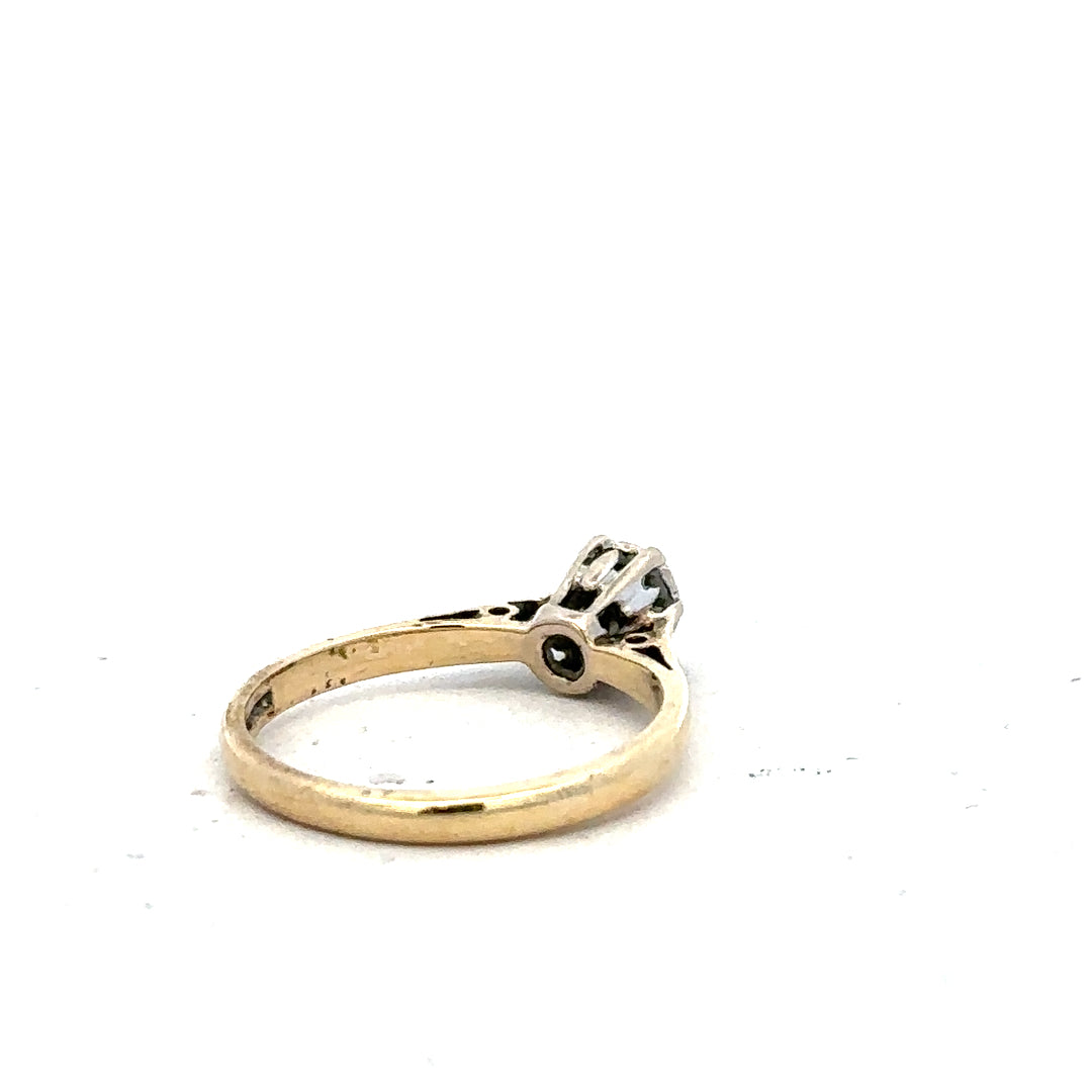 9ct yellow gold diamond ring in size K with sparkling diamonds, unbranded jewelry accessory.