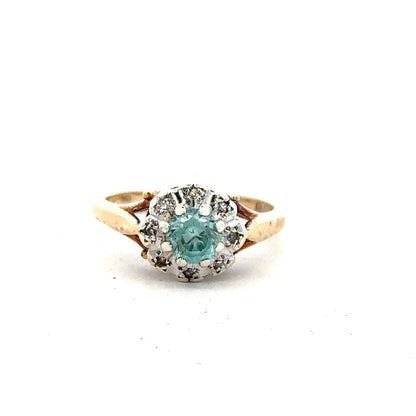 9ct yellow gold diamond ring in size K with sparkling diamonds, featuring a classic and elegant design.