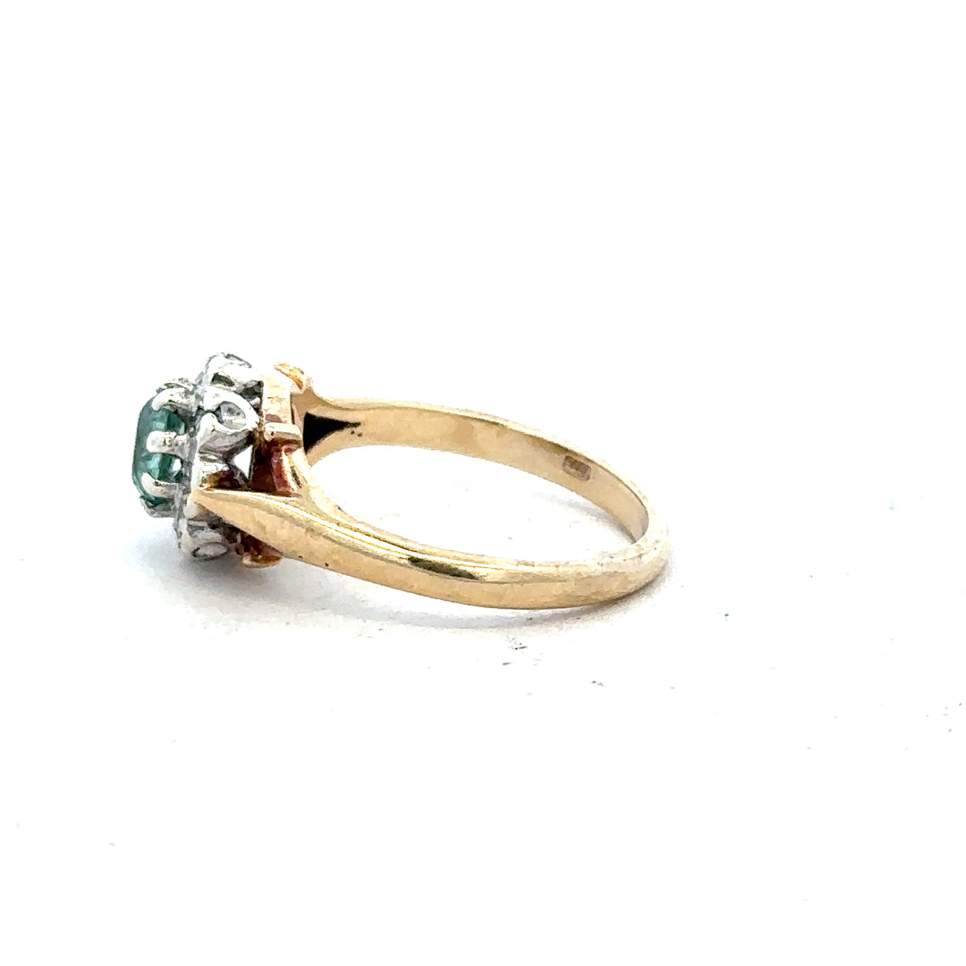 9ct yellow gold diamond ring in size K, featuring a sparkling central diamond and elegant design.
