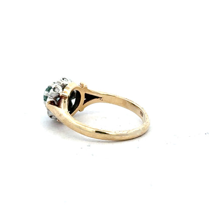 9ct yellow gold diamond ring size K with sparkling diamonds, crafted in elegant unbranded jewelry style.