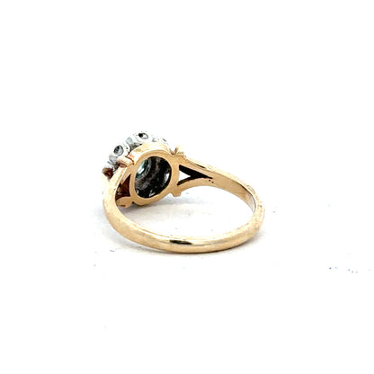 9ct yellow gold diamond ring in size K featuring a sparkling central diamond and a polished band.