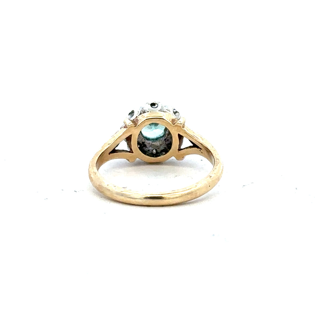 9ct yellow gold diamond ring size K showing the detailed band with small sparkling diamonds and elegant craftsmanship.