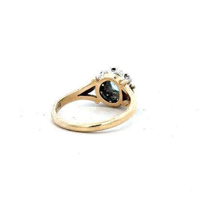 9ct yellow gold diamond ring in size K with sparkling diamonds, showcasing elegant craftsmanship and a classic design.
