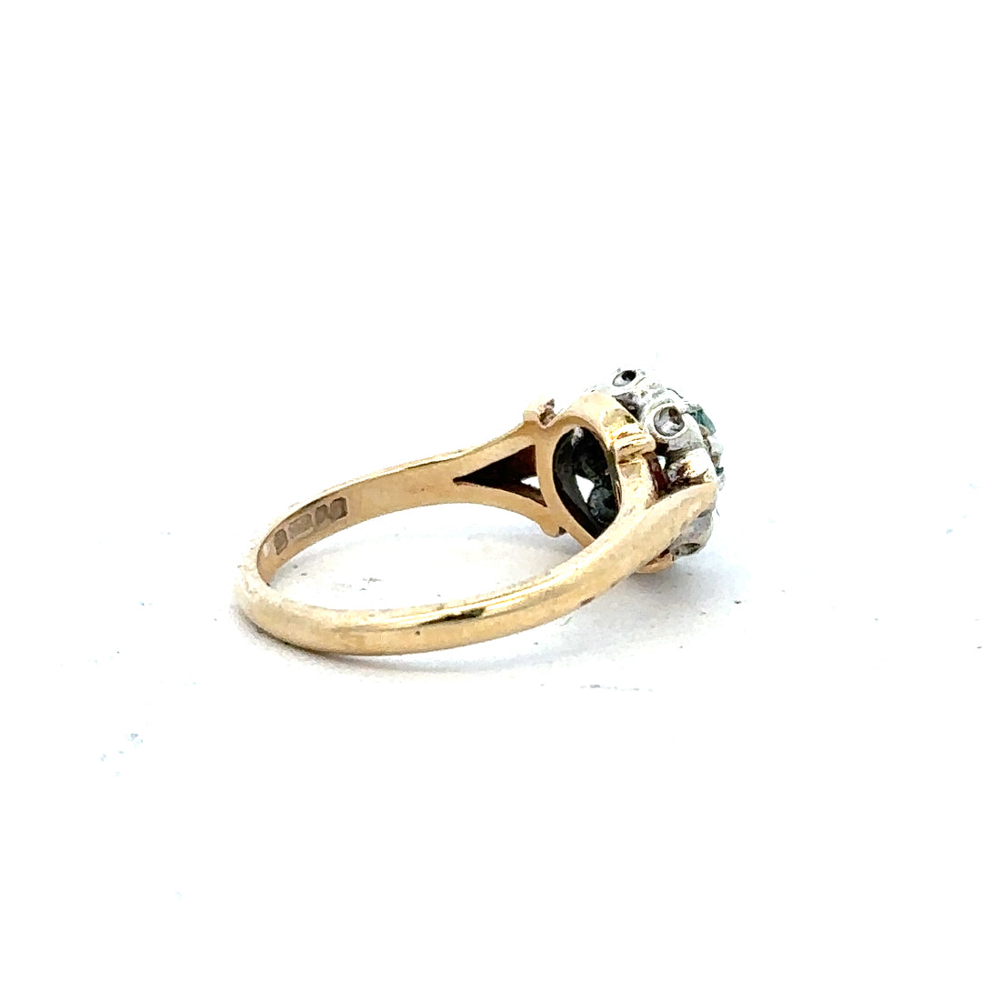 9ct yellow gold diamond ring in size K featuring a sparkling central diamond, crafted with elegant design and fine craftsmanship.