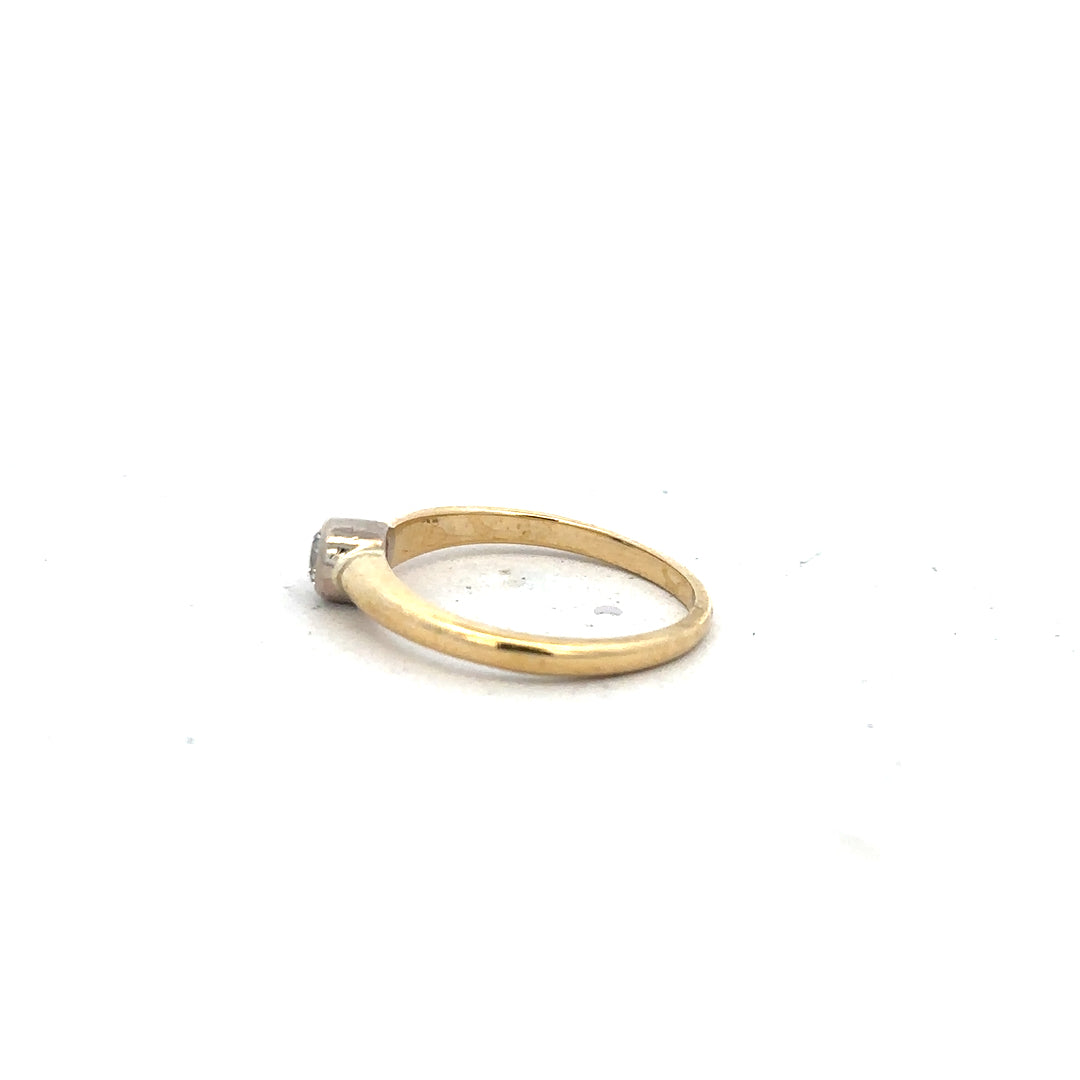9ct yellow gold diamond ring in size K with sparkling diamonds, unbranded, showcasing the elegant jewelry design.