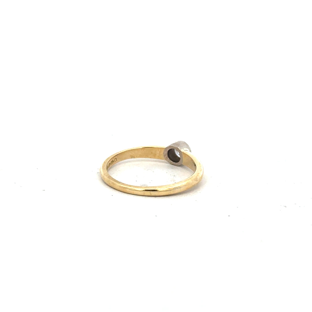 9ct yellow gold diamond ring in size K with sparkling diamonds, unbranded jewelry piece showing intricate design.