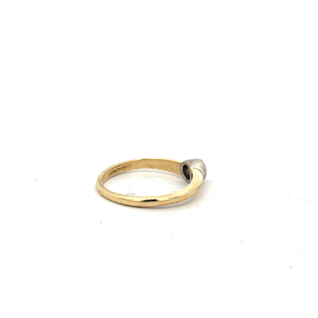 9ct yellow gold diamond ring size K with sparkling diamonds, unbranded jewelry piece featuring a classic design.