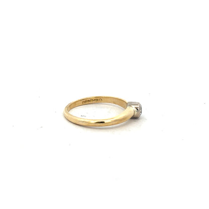9ct yellow gold diamond ring in size K with sparkling diamonds, showcasing a elegant jewelry design.