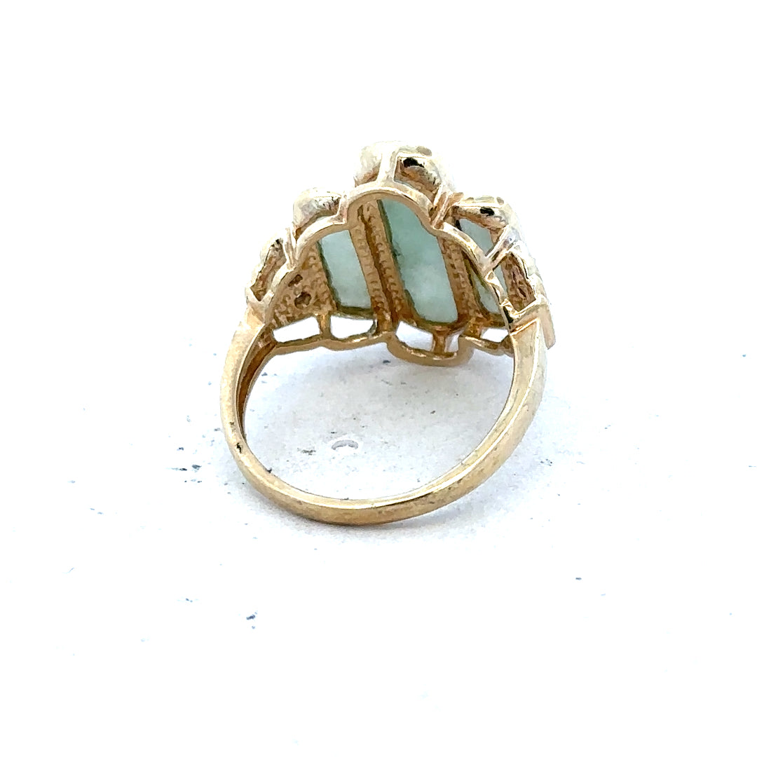 9ct yellow gold diamond ring in size K with sparkling diamonds, unbranded jewelry piece showing intricate design and polished finish.