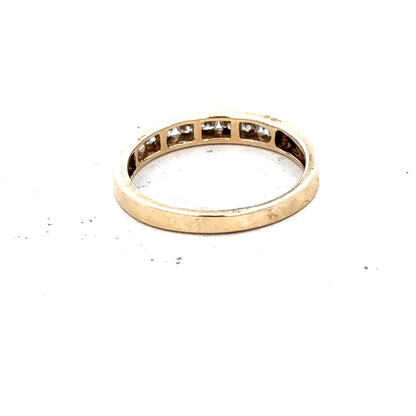 9ct yellow gold diamond ring size K1/2 with sparkling diamonds on a sleek band, unbranded jewelry image.
