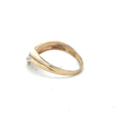 9ct yellow gold diamond ring in size L with sparkling diamonds, featuring a sleek and elegant design.