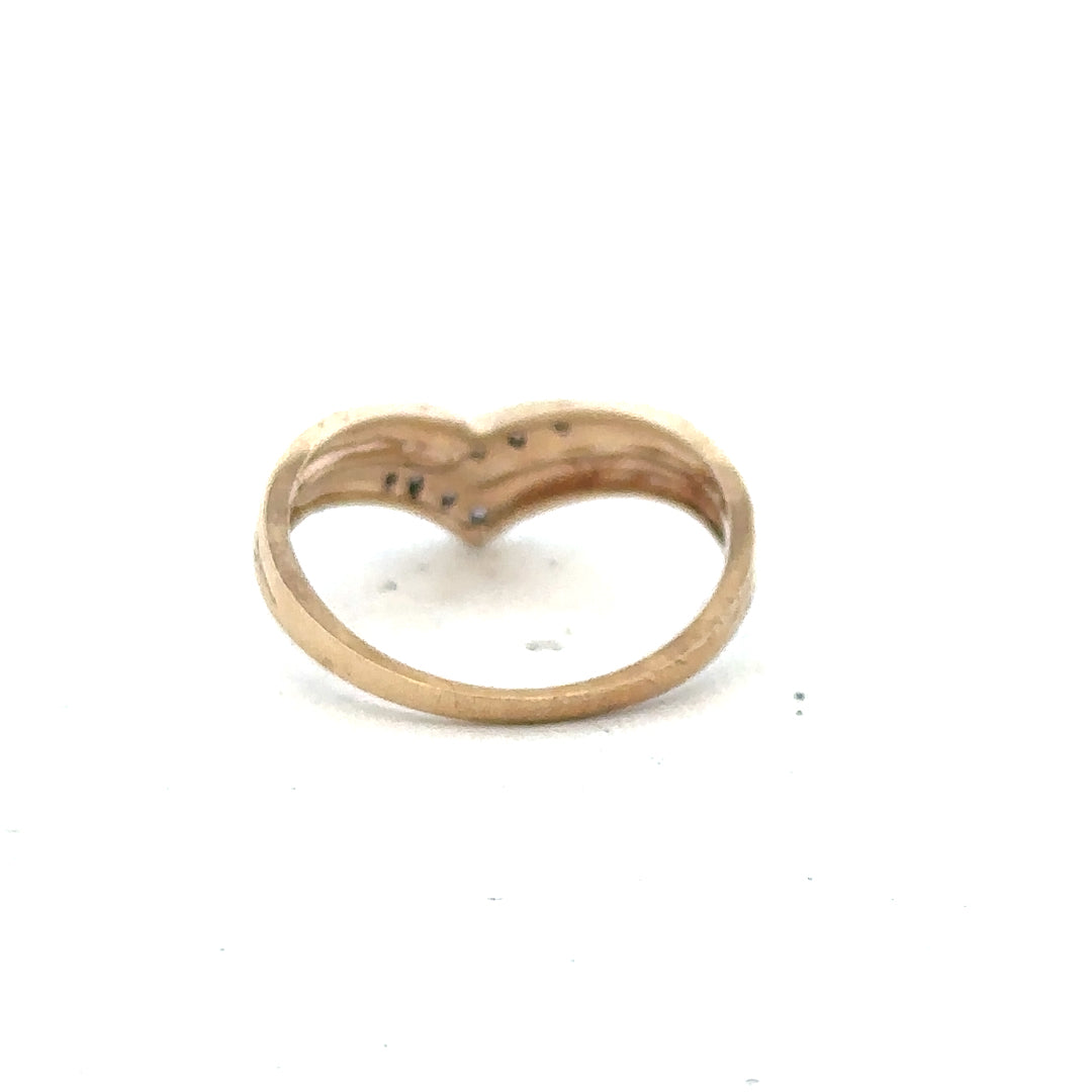 9ct yellow gold diamond ring in size L with a sparkling central diamond, unbranded jewelry image showing fine craftsmanship