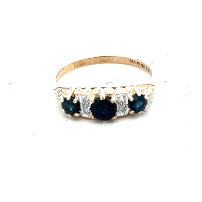 9ct yellow gold diamond ring in size M with a sparkling diamond, showcasing elegant jewelry design.