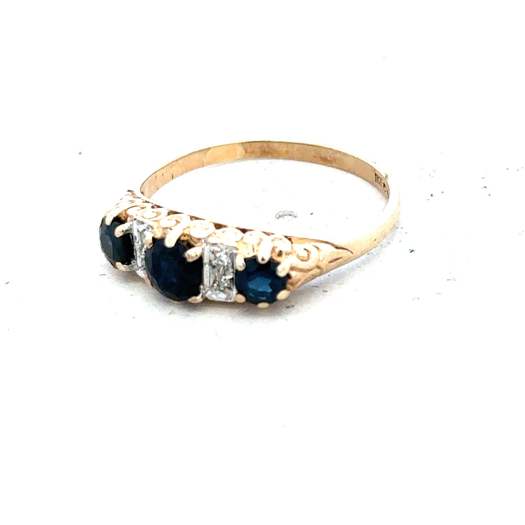 9ct yellow gold diamond ring in size M with sparkling diamonds, showcasing a classic and elegant jewelry design.