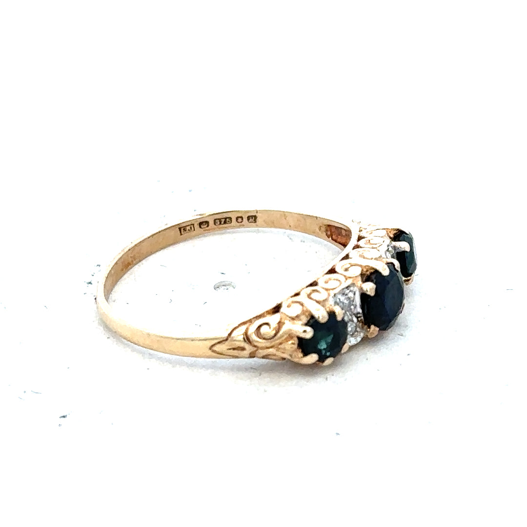 9ct yellow gold diamond ring in size M with a sparkling diamond setting, crafted in elegant unbranded jewelry style.