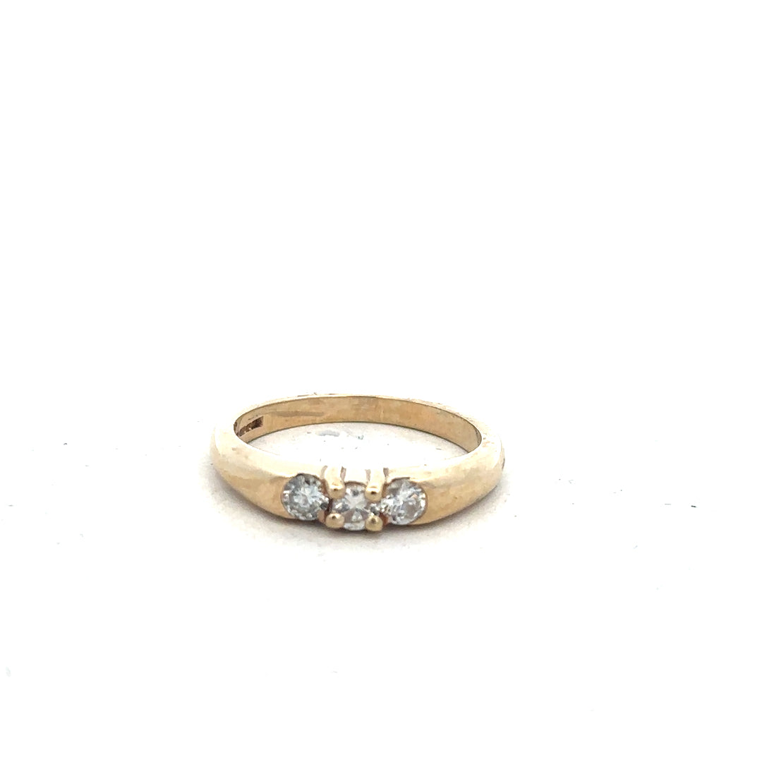 9ct yellow gold diamond ring in size M with sparkling diamonds, unbranded jewelry displayed on a neutral background.