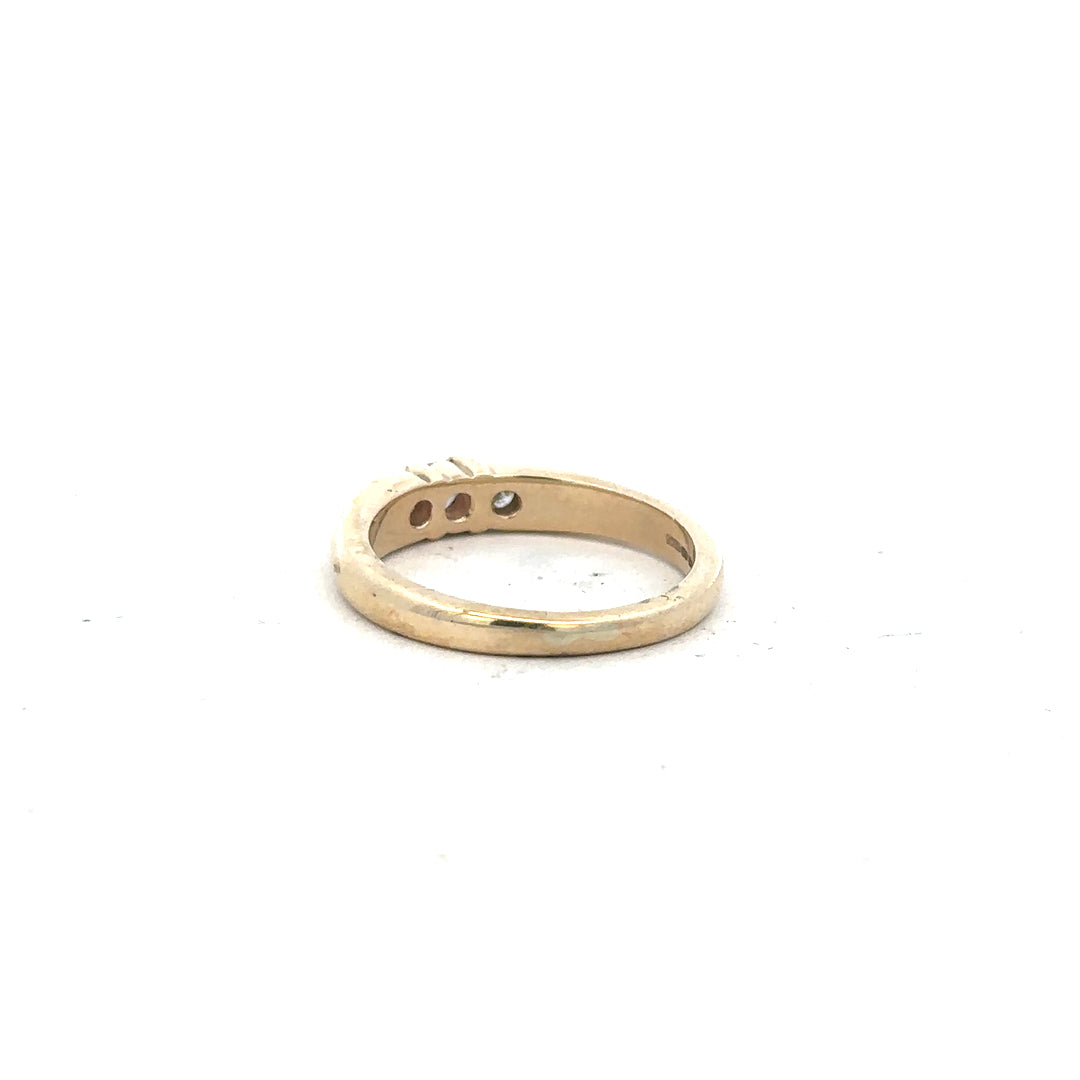 9ct yellow gold diamond ring in size M with sparkling diamonds, unbranded jewelry displayed on a neutral background.