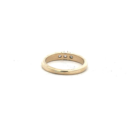 9ct yellow gold diamond ring in size M with sparkling diamonds, featuring a sleek and elegant design.