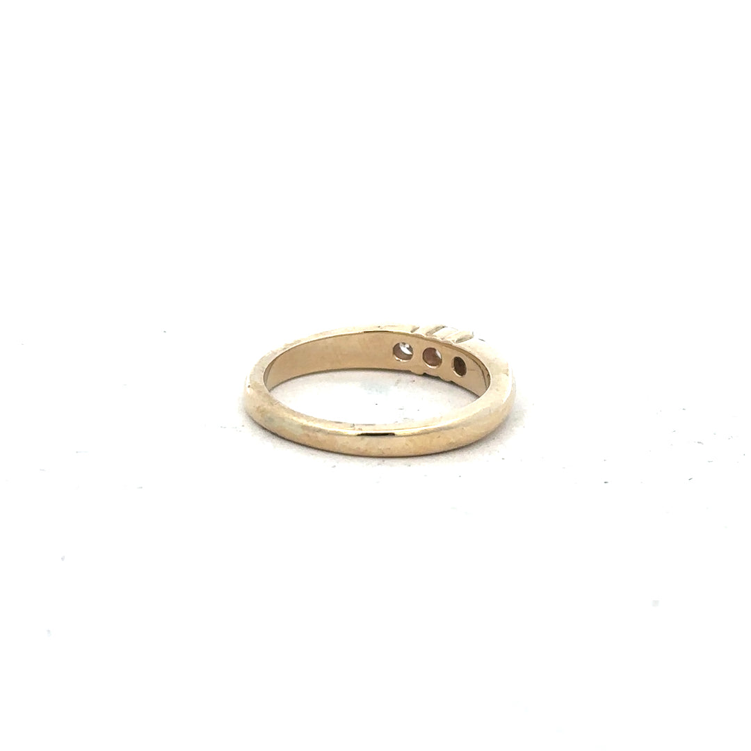 9ct yellow gold diamond ring in size M with a sparkling diamond, unbranded jewelry showcasing elegant craftsmanship.