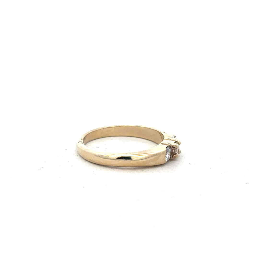 9ct yellow gold diamond ring size M, unbranded, featuring a sparkling diamond setting on a polished gold band.
