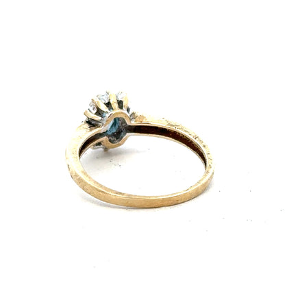 9ct yellow gold diamond ring in size M with sparkling diamonds, unbranded jewelry featuring elegant design.