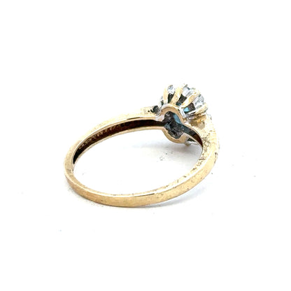 9ct yellow gold diamond ring in size M with sparkling diamonds, featuring a classic design, unbranded jewelry image.