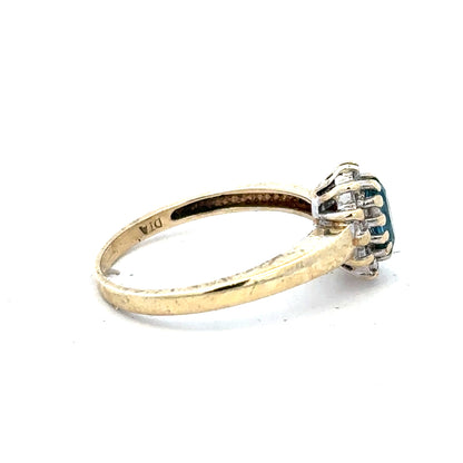 9ct yellow gold diamond ring in size M with sparkling diamonds, unbranded jewelry displayed on a neutral background.