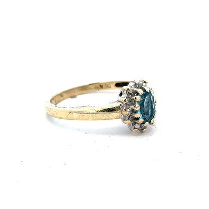 9ct yellow gold diamond ring size M, unbranded, showcasing a sparkling diamond set in a sleek gold band.