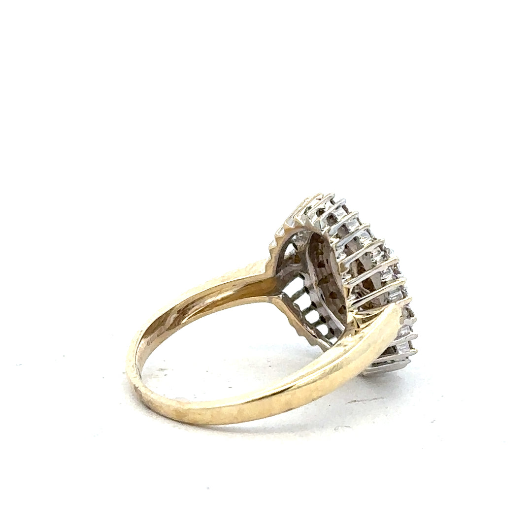 9ct yellow gold diamond ring in size M with sparkling diamonds, featuring a simple and elegant design.