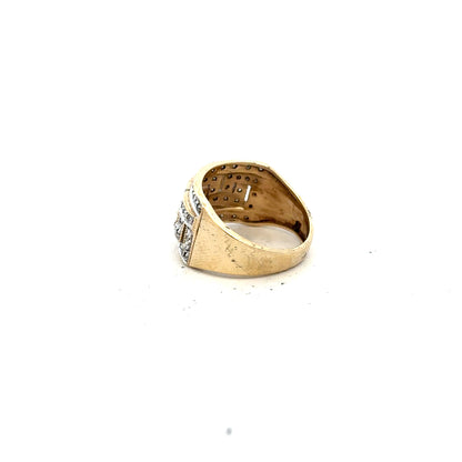 9ct yellow gold diamond ring in size M with a sparkling diamond setting, unbranded jewelry image.