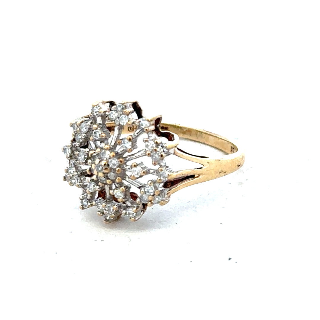 9ct yellow gold diamond ring in size M1/2 with a sparkling diamond, weighing 2.4g, unbranded jewelry accessory